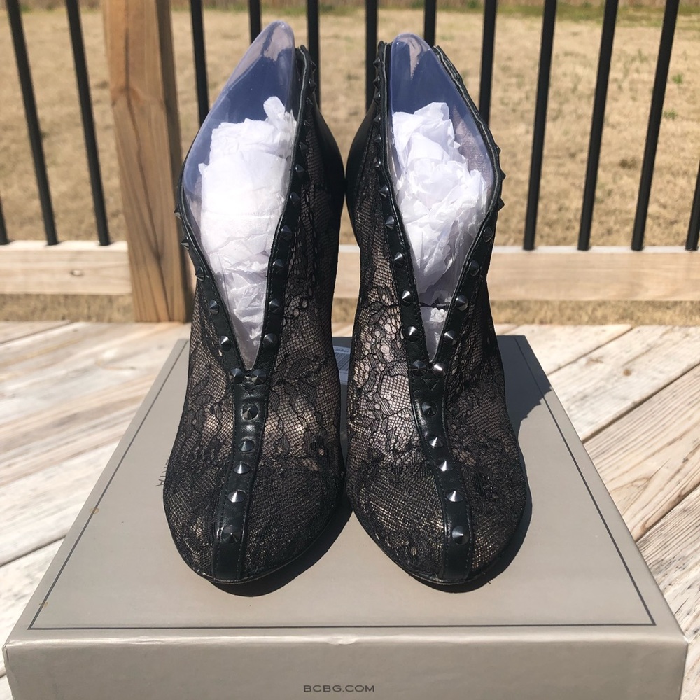 BCBGMAXARIA black mesh heels